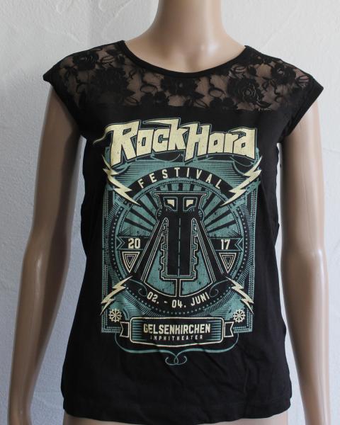 Metal Attack Merch Shop - Rock Hard Festival 2019 - Girlie Shirt Skull Spitze Langarm